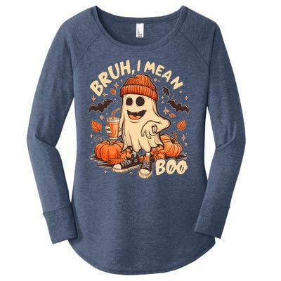 Funny Halloween Bruh I Mean Boo Ghost Women's Perfect Tri Tunic Long Sleeve Shirt