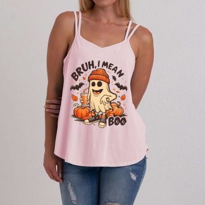 Funny Halloween Bruh I Mean Boo Ghost Women's Strappy Tank