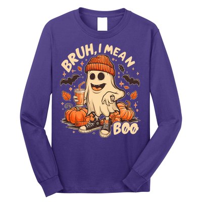 Funny Halloween Bruh I Mean Boo Ghost Long Sleeve Shirt