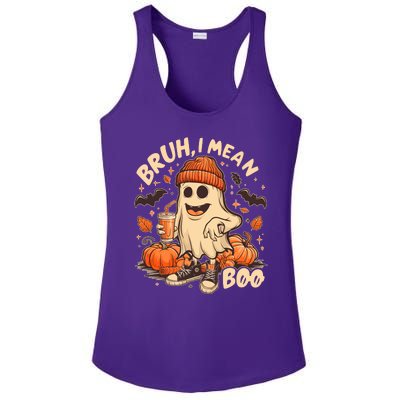 Funny Halloween Bruh I Mean Boo Ghost Ladies PosiCharge Competitor Racerback Tank