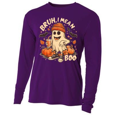 Funny Halloween Bruh I Mean Boo Ghost Cooling Performance Long Sleeve Crew