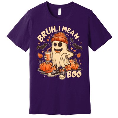 Funny Halloween Bruh I Mean Boo Ghost Premium T-Shirt