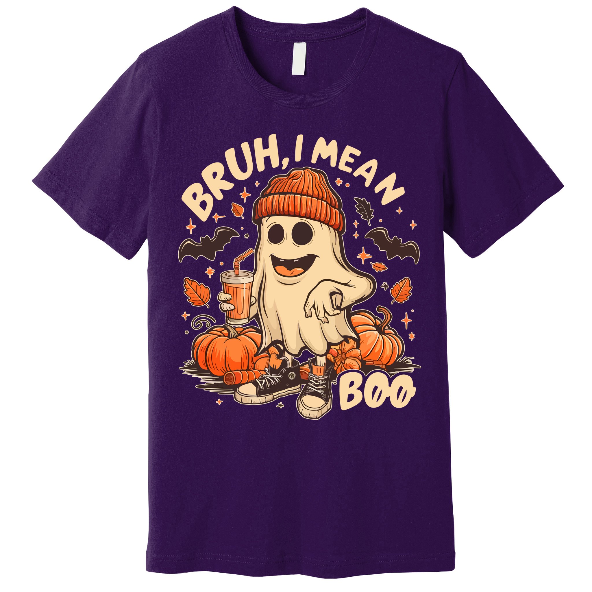 Funny Halloween Bruh I Mean Boo Ghost Premium T-Shirt