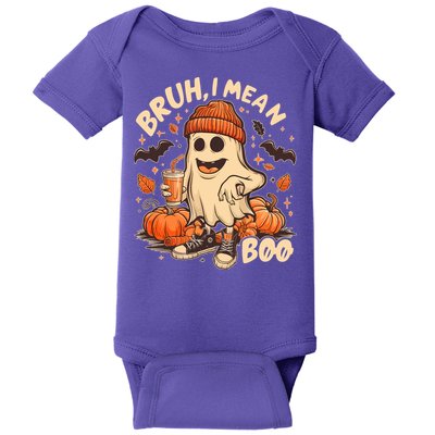 Funny Halloween Bruh I Mean Boo Ghost Baby Bodysuit