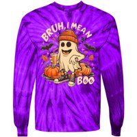 Funny Halloween Bruh I Mean Boo Ghost Tie-Dye Long Sleeve Shirt