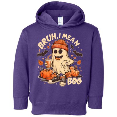 Funny Halloween Bruh I Mean Boo Ghost Toddler Hoodie
