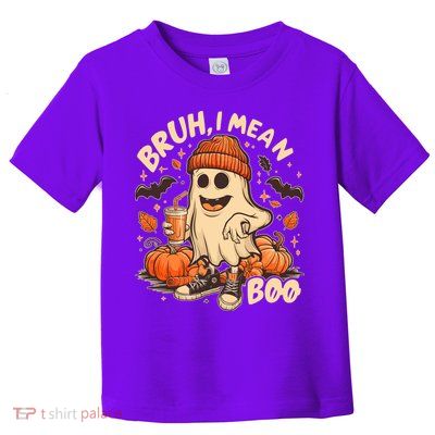 Funny Halloween Bruh I Mean Boo Ghost Toddler T-Shirt