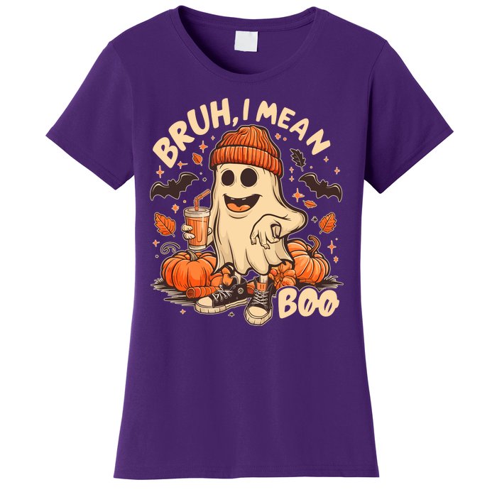 Funny Halloween Bruh I Mean Boo Ghost Women's T-Shirt