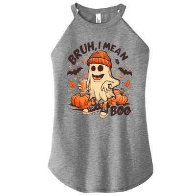 Funny Halloween Bruh I Mean Boo Ghost Women's Perfect Tri Rocker Tank