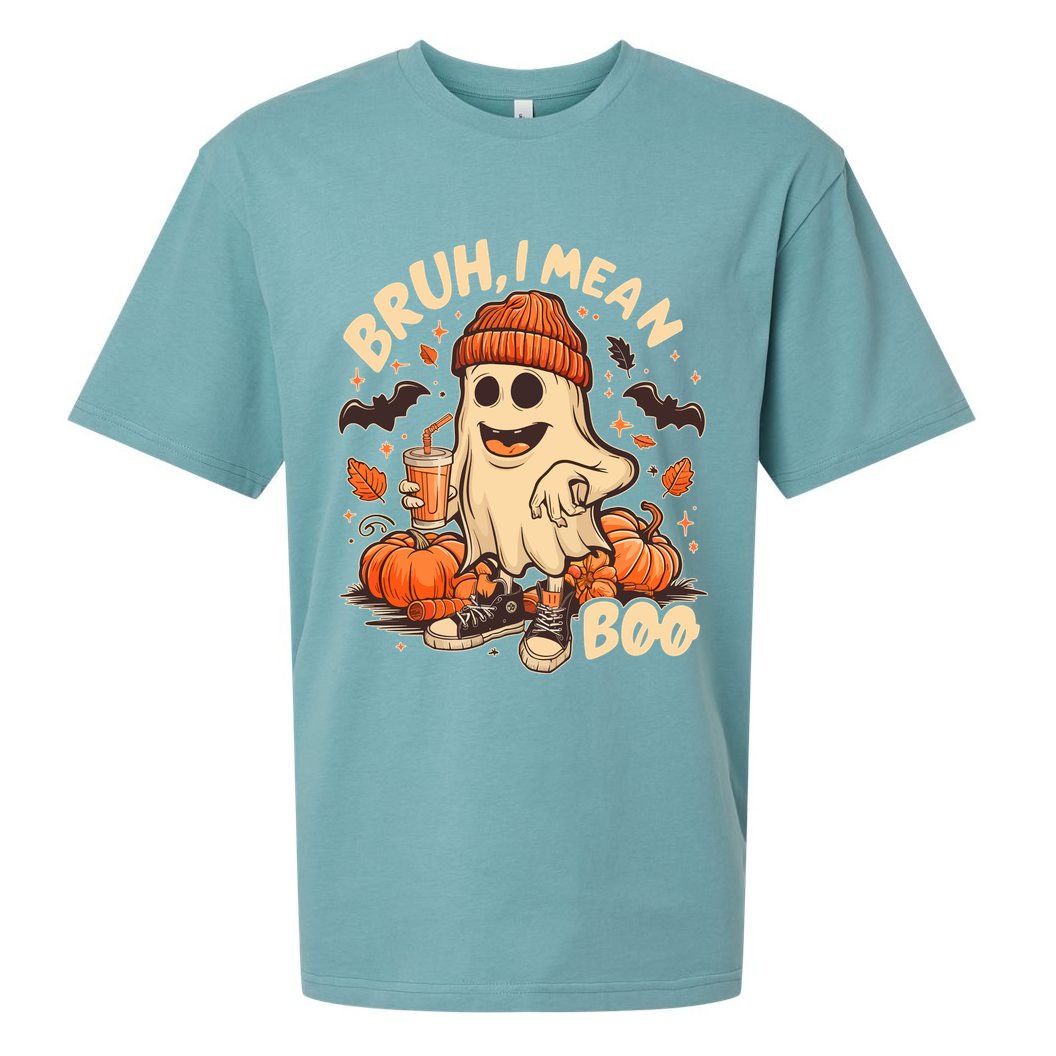 Funny Halloween Bruh I Mean Boo Ghost Sueded Cloud Jersey T-Shirt