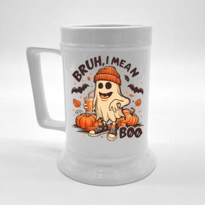 Funny Halloween Bruh I Mean Boo Ghost Beer Stein