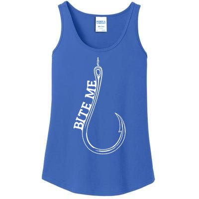 Fishing Hook Bite Me Bass Catfish Pike Fisher Funny Gift Great Gift Ladies Essential Tank