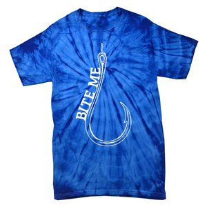 Fishing Hook Bite Me Bass Catfish Pike Fisher Funny Gift Great Gift Tie-Dye T-Shirt