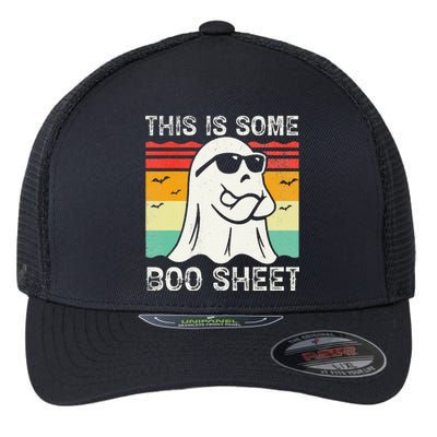 Funny Halloween Boo Ghost Costume This Is Some Boo Sheet Flexfit Unipanel Trucker Cap