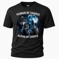 Funny Human By Chance Alpha By Choice Wolf Cooling Performance Crew T-Shirt