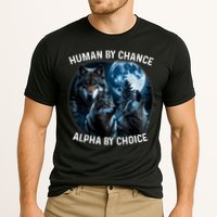 Funny Human By Chance Alpha By Choice Wolf Cooling Performance Crew T-Shirt