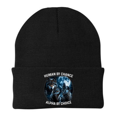 Funny Human By Chance Alpha By Choice Wolf Beanie