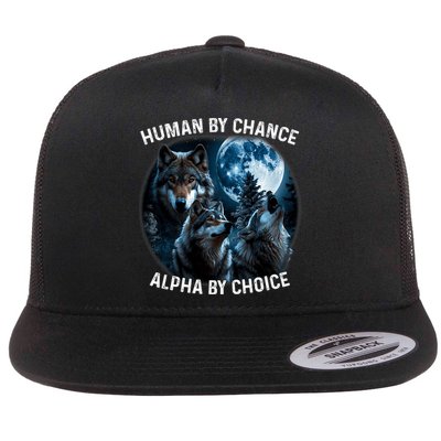 Funny Human By Chance Alpha By Choice Wolf Flatbill Hat