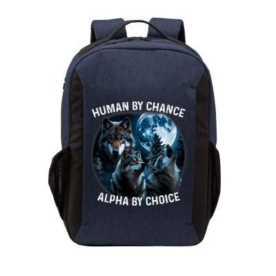 Funny Human By Chance Alpha By Choice Wolf Vector Backpack