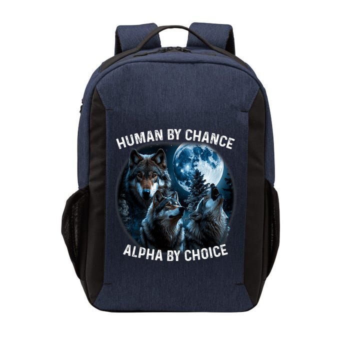 Funny Human By Chance Alpha By Choice Wolf Vector Backpack