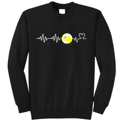 Funny Heartbeat Billiard Nine Ball Funny 9ball Player Gift Sweatshirt