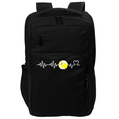 Funny Heartbeat Billiard Nine Ball Funny 9ball Player Gift Impact Tech Backpack