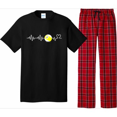 Funny Heartbeat Billiard Nine Ball Funny 9ball Player Gift Pajama Set