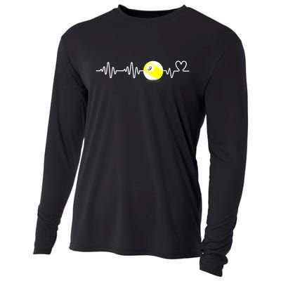 Funny Heartbeat Billiard Nine Ball Funny 9ball Player Gift Cooling Performance Long Sleeve Crew