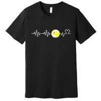 Funny Heartbeat Billiard Nine Ball Funny 9ball Player Gift Premium T-Shirt