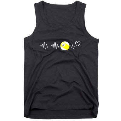 Funny Heartbeat Billiard Nine Ball Funny 9ball Player Gift Tank Top