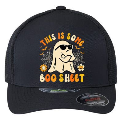 Funny Halloween Boo Ghost Costume This Is Some Boo Sheet Flexfit Unipanel Trucker Cap