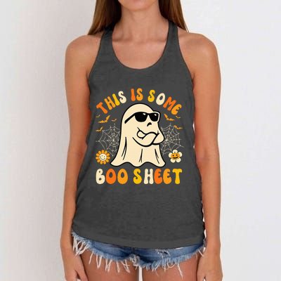 Funny Halloween Boo Ghost Costume This Is Some Boo Sheet Women's Knotted Racerback Tank