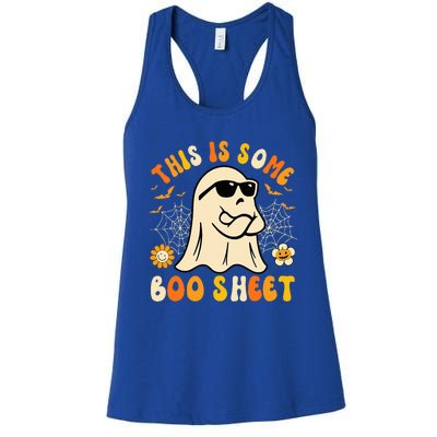 Funny Halloween Boo Ghost Costume This Is Some Boo Sheet Women's Racerback Tank