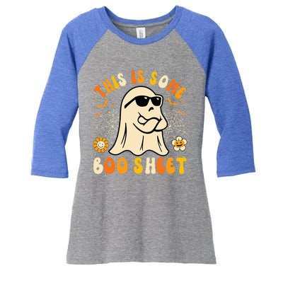 Funny Halloween Boo Ghost Costume This Is Some Boo Sheet Women's Tri-Blend 3/4-Sleeve Raglan Shirt