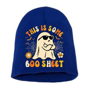 Funny Halloween Boo Ghost Costume This Is Some Boo Sheet Short Acrylic Beanie