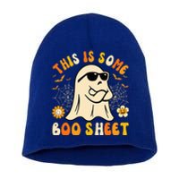 Funny Halloween Boo Ghost Costume This Is Some Boo Sheet Short Acrylic Beanie