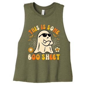 Funny Halloween Boo Ghost Costume This Is Some Boo Sheet Women's Racerback Cropped Tank