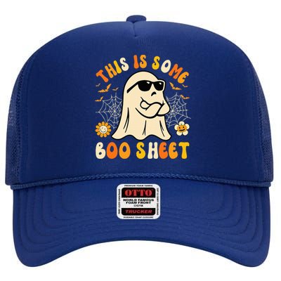 Funny Halloween Boo Ghost Costume This Is Some Boo Sheet High Crown Mesh Back Trucker Hat