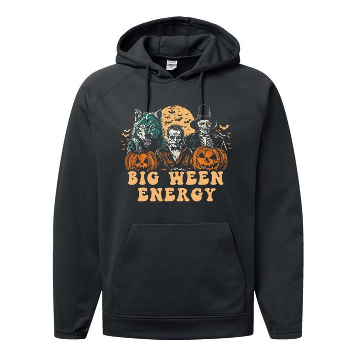 Funny Halloween Big Ween Energy Performance Fleece Hoodie