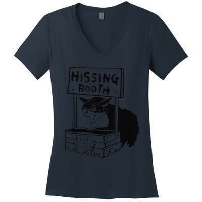 Funny Hissing Booth Kitten Kitty Cat Furmom Furdad Women Women's V-Neck T-Shirt