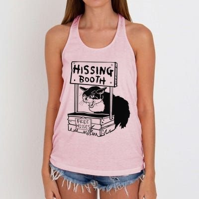 Funny Hissing Booth Kitten Kitty Cat Furmom Furdad Women Women's Knotted Racerback Tank