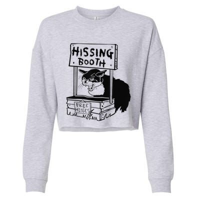 Funny Hissing Booth Kitten Kitty Cat Furmom Furdad Women Cropped Pullover Crew