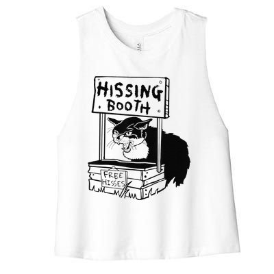 Funny Hissing Booth Kitten Kitty Cat Furmom Furdad Women Women's Racerback Cropped Tank