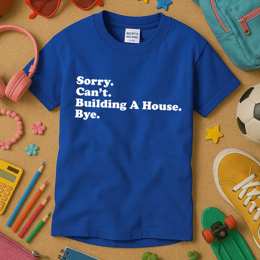 Funny Home Builder Carpenter Contractor Construction Gift Funny Gift Kids T-Shirt