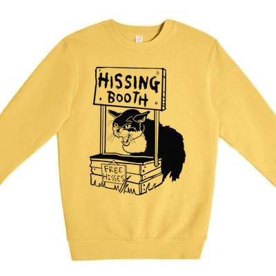 Funny Hissing Booth Kitten Kitty Cat Furmom Furdad Premium Crewneck Sweatshirt