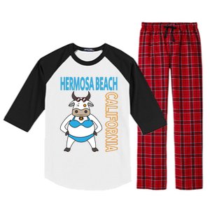 Funny Hermosa Beach Vacation Family Trip Meaningful Gift Raglan Sleeve Pajama Set