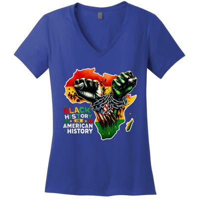 Fist Hands Black History Black History Women's V-Neck T-Shirt