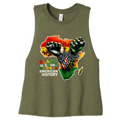 Fist Hands Black History Black History Women's Racerback Cropped Tank