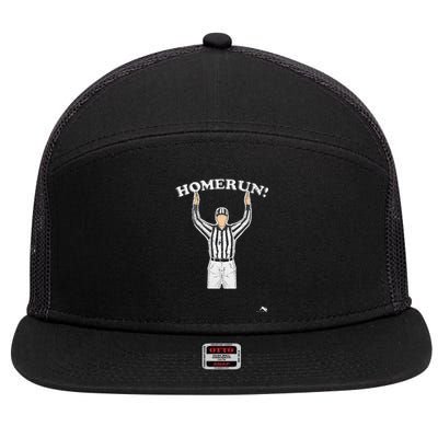 Funny Homerun Baseball Football 7 Panel Mesh Trucker Snapback Hat