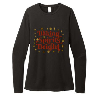 Funny Holiday Baker Baking Spirits Bright Christmas Meaningful Gift Womens CVC Long Sleeve Shirt